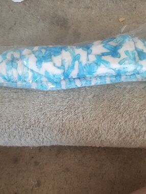 Blue and White Plush Headband